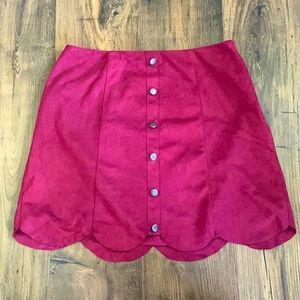 Purple Velvet Button Skirt